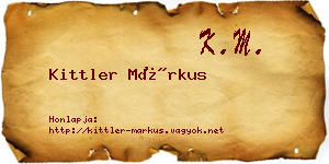 Kittler Márkus névjegykártya